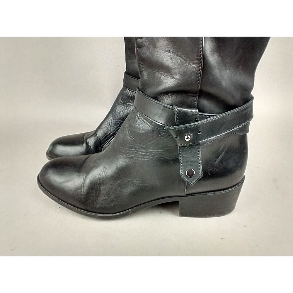 Alfani Berniee Black Leather Tall Riding Boots‎ StepFlex Knee High Womens 10M - Picture 12 of 12